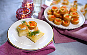 New Year's Eve menu - filled croustades and crispy puff pastry