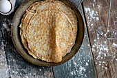 Crepes in a pan