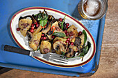 Fried potatoes with sage and mushrooms