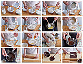 Baking cocoa brioche buns - step by step