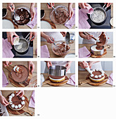 Schokoladen-Bananen-Torte mit Schokoladensticks zubereiten