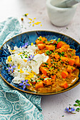 Summer pumpkin curry with rice