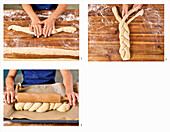 Shaping a yeast plait