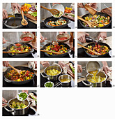 Rosemary ratatouille and lemon flavored potatoes step by step