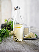 Elderflower syrup with lemon and vanilla