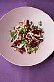 Beetroot salad with pomegranate, vegan