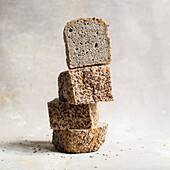 Wholemeal rye loaf with wheat flour, linseed and sesame seeds