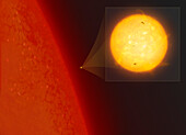 Comparison of the Sun and Stephenson 2-18, illustration