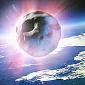 Asteroid in Earth's atmosphere, illustration