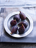 Fresh figs on a metal plate