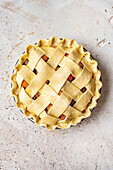 Apricot Pie with lattice pastry decoration