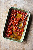 Cherry Tomato Confit in a large serving dish