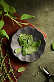 Sage and Thyme herbs on a plate