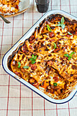 Vegetarian Lasagne made with Butternut, Tomatoes and Parmesan Cheese