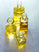 Various oils in bottles