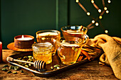 White mulled wine with honey and ginger