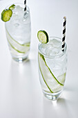 Gin and tonic with cucumber