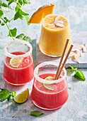Watermelon smoothie, honeydew melon smoothie