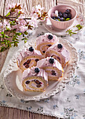 Blueberry cake roll