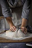 Kneading dough for farmhouse bread
