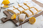 Vegan Lemon Cake from the Sheet with Icing Sugar Glaze