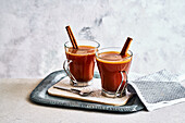Hot buttered rum with cinnamon