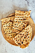 Sangak (Persisches Brot aus Sauerteig)