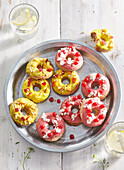 Donuts with fruity toppings