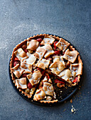 Strawberry Gooseberry pie with a Patchwork top