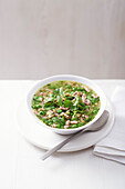Summery ham and pea soup