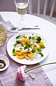 Mozzarella and orange salad with coriander seed dressing
