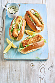 Fish fingers in hot dog buns