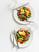 Warmer Halloumi-Kichererbsen-Salat mit Limette