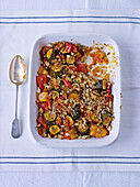 Baked ratatouille with lemon breadcrumbs