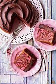 Chocolate raspberry zebra cake