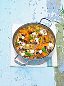 Moroccan chicken stew with pumpkin and olives