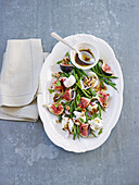 Fig and mozzarella salad with green beans