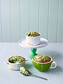 Smoked haddock and spinach soufflés