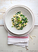 Vegan spinach risotto