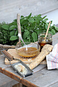 Homemade horseradish honey