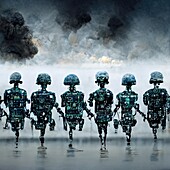 AI enabled army, conceptual illustration