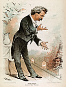 Mark Twain, US author, 19th century illustration