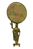 Caryatid bronze mirror