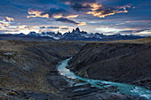 Sunset clouds over the Fitz Roy Massif