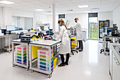 Researchers working in a research laboratory