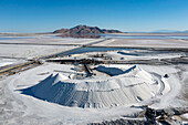 Salt harvesting from Great Salt Lake, Utah, USA