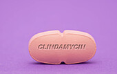 Clindamycin pill, conceptual image