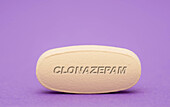 Clonazepam pill, conceptual image