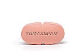 Temazepam pill, conceptual image
