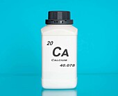 Container of the chemical element calcium